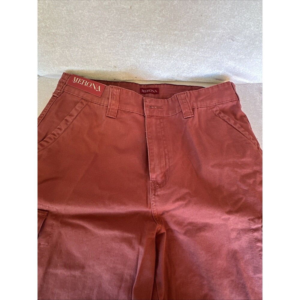 Mens Merona Red Cargo Pocket Shorts Size 34